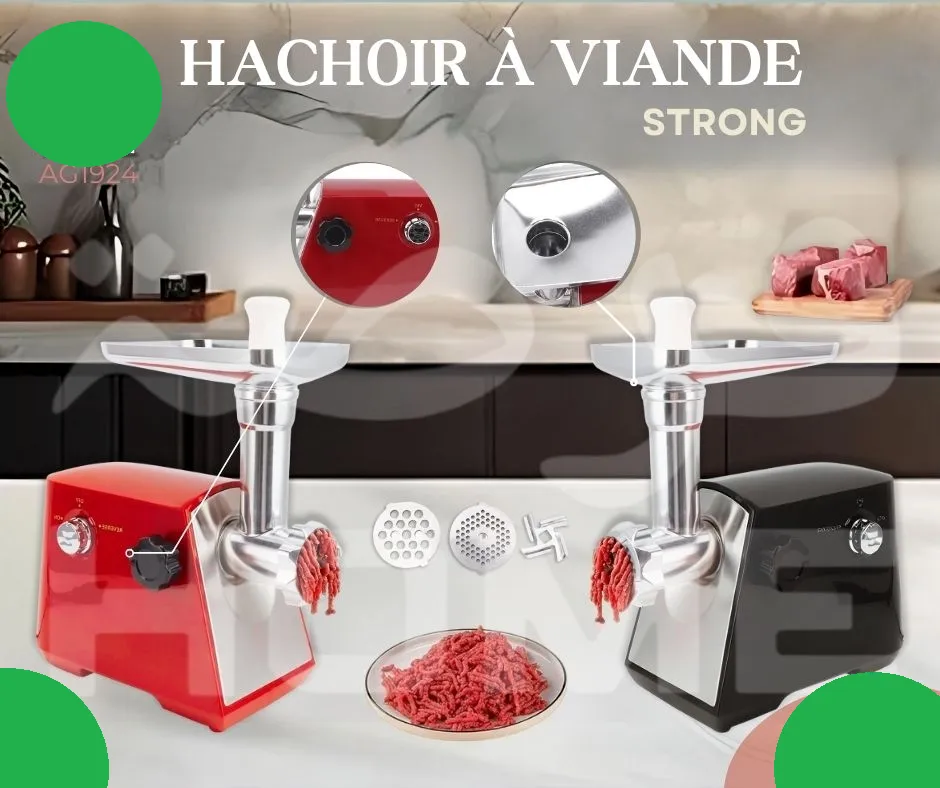 Hachoir à viande électrique STRONG 1800W_Noir