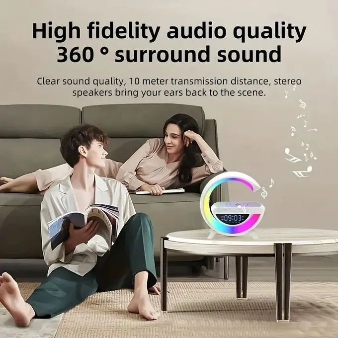 Haut-Parleur Bluetooth avec LAMPE LED 6 EN 1 + CHARGEUR SANS FIL BT-3401